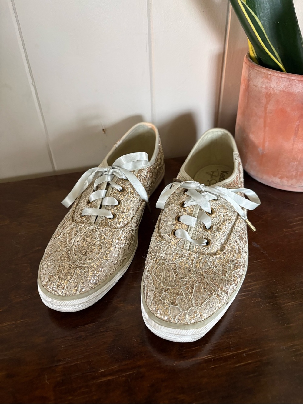 Keds : Gold Lace & Glitter - Picture 2 of 7